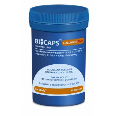 Bicaps Collagen Max 60 kaps Kolagen T 2 ( wit C, Wit D, k2mk7, kwas hialuronowy)