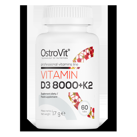 Witamina D3 8000IU + K2 200ug 60 tabletek