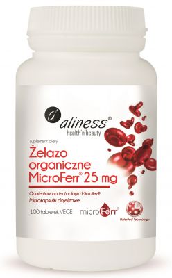 Żelazo organiczne MicroFerr® 25 mg x 100 tab vege ANEMIA krwinki
