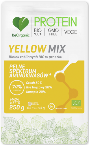 Białko roślinne Yellow mix BIO 250g AMINOKWASY